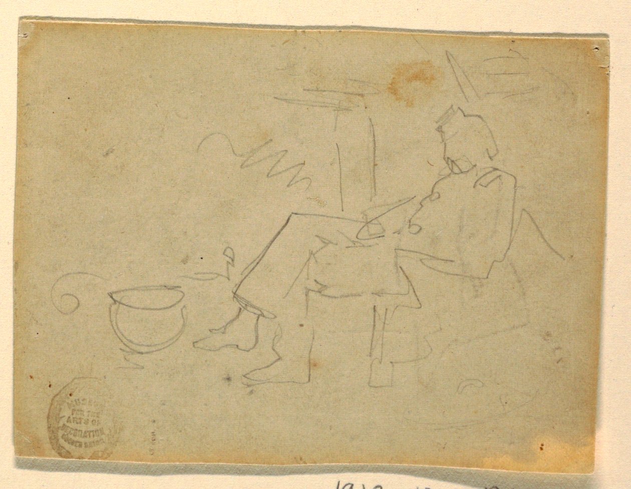 Disegno, Soldato seduto, 1862 da Winslow Homer