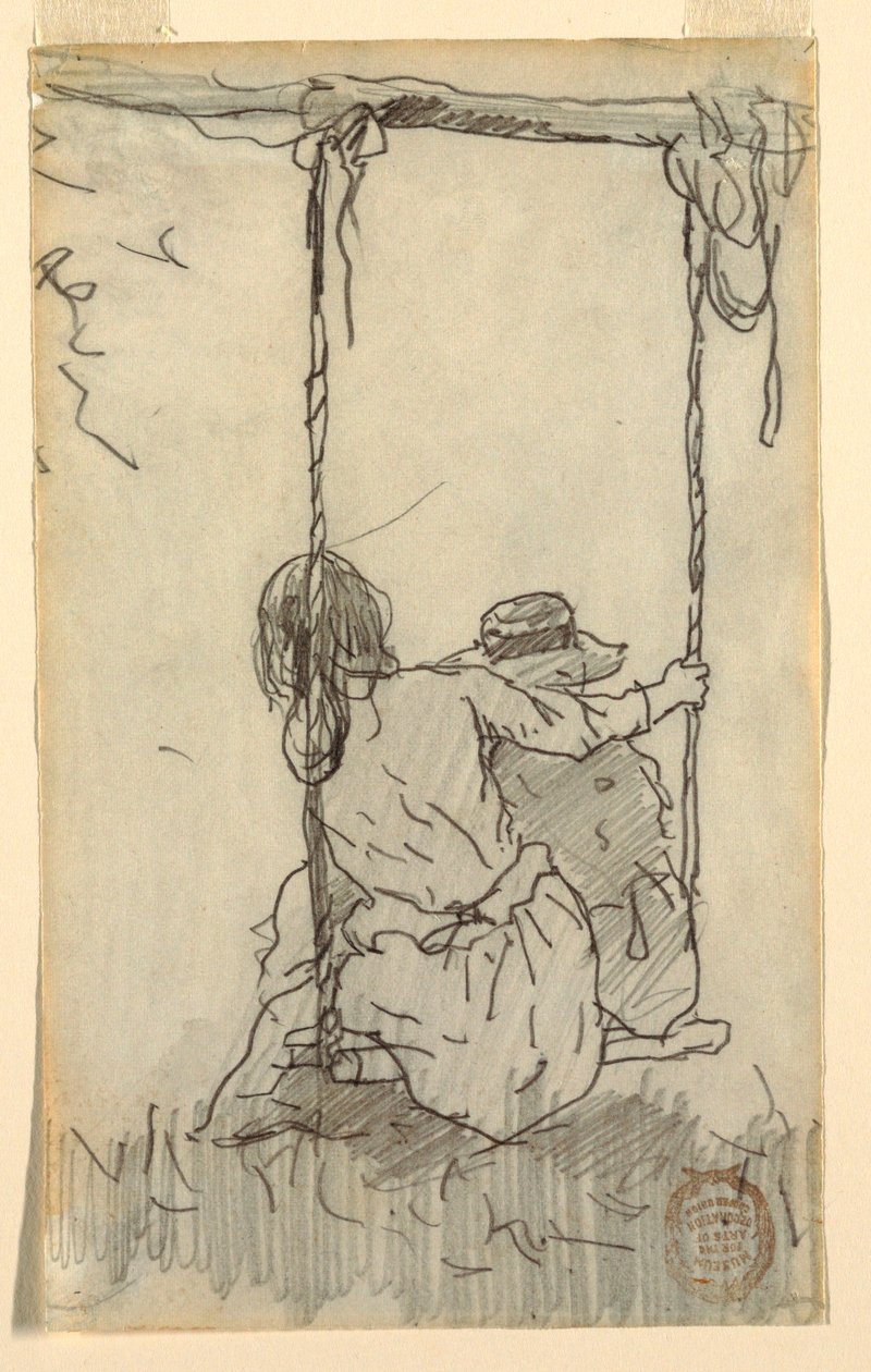 Disegno, Due ragazze in altalena, 1879 da Winslow Homer