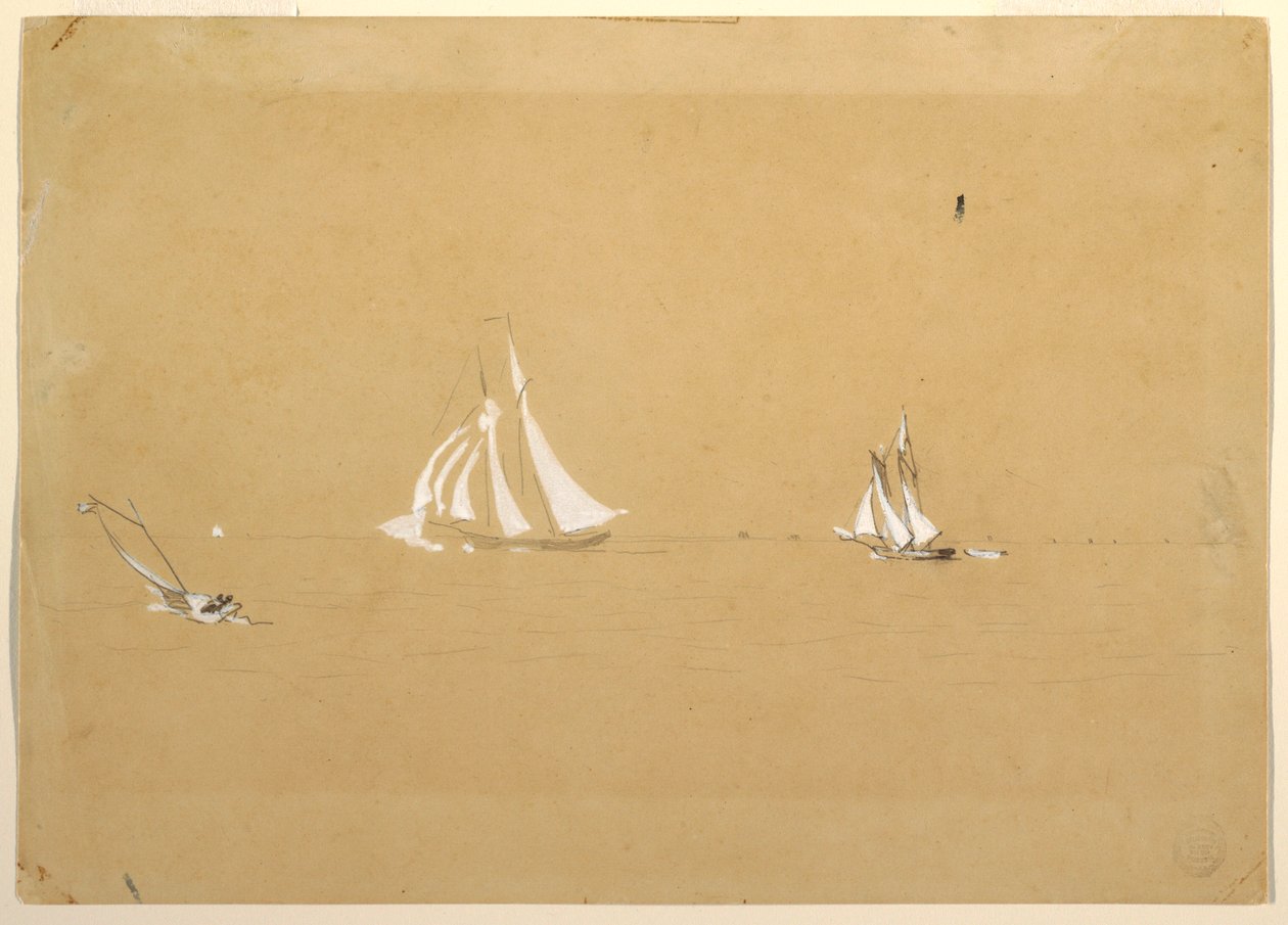 Disegno, due golette, 1880 da Winslow Homer