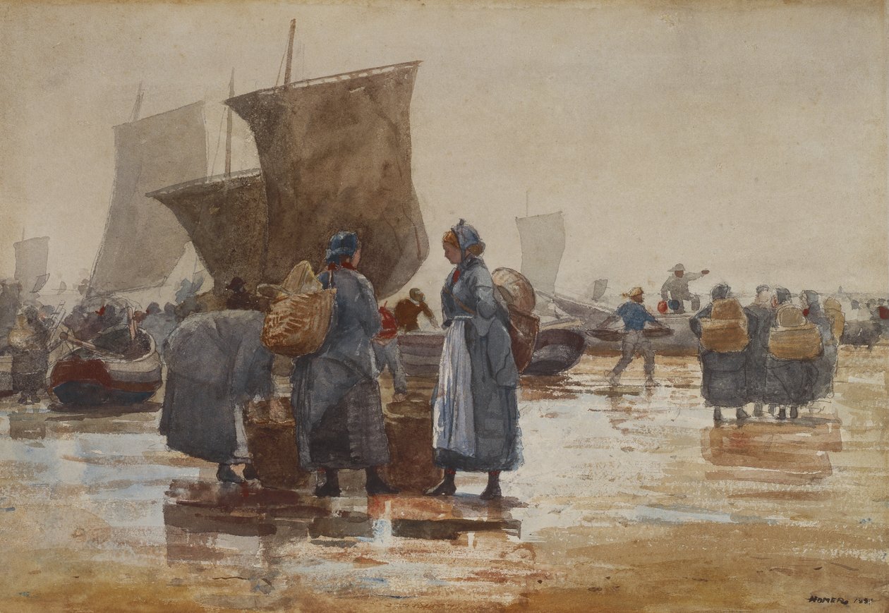 Pescatori sulla spiaggia di Cullercoats da Winslow Homer