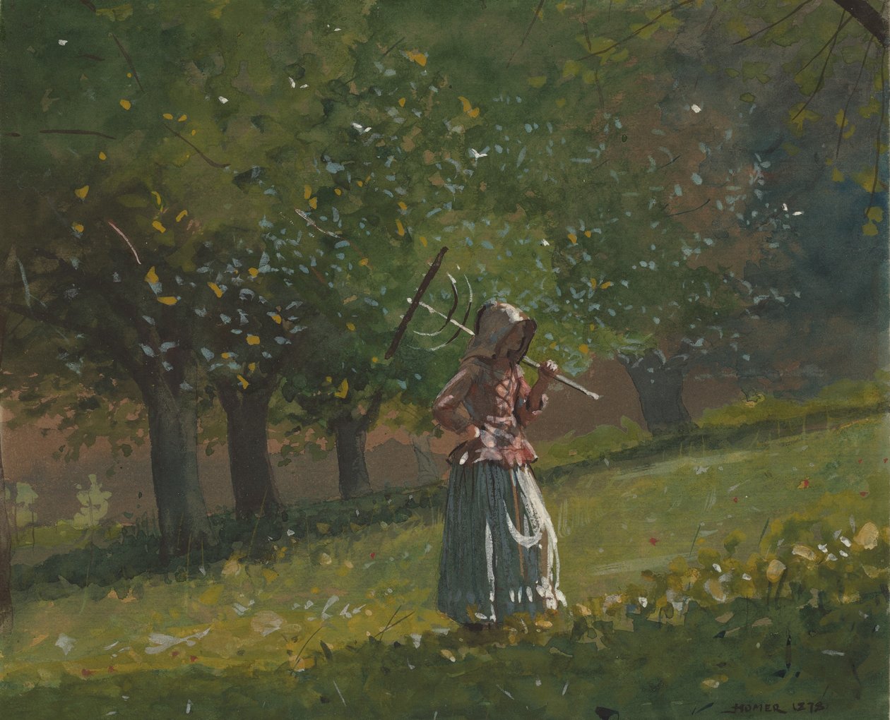 Ragazza con rastrello per fieno da Winslow Homer