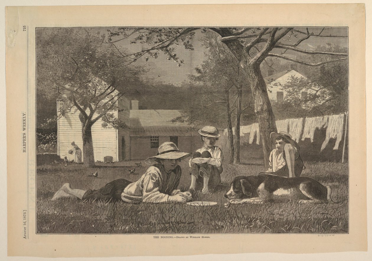 Progetto grafico, "The Nooning", agosto 1873 da Winslow Homer