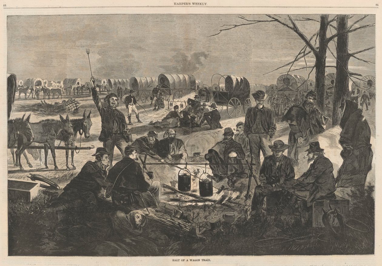 Sosta di un convoglio; da Harper da Winslow Homer