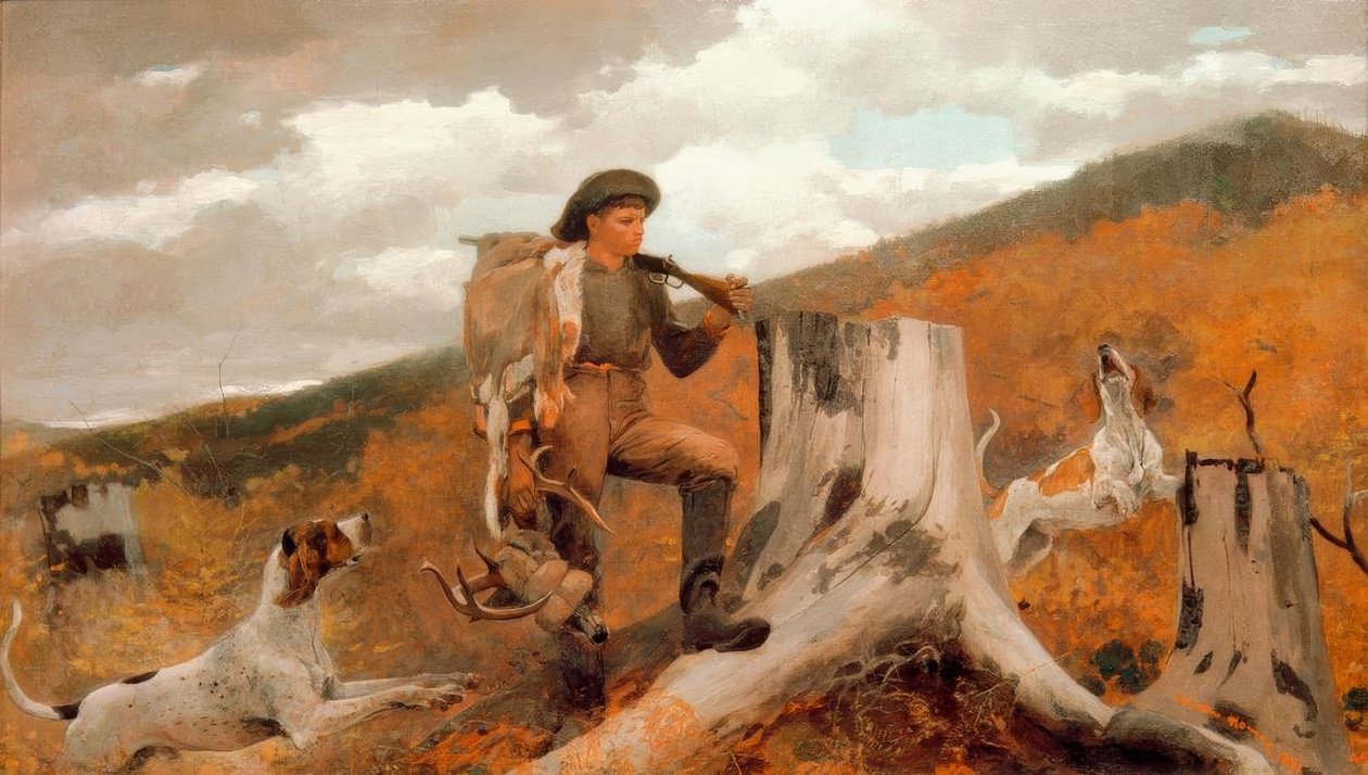 Cacciatore e cani da Winslow Homer