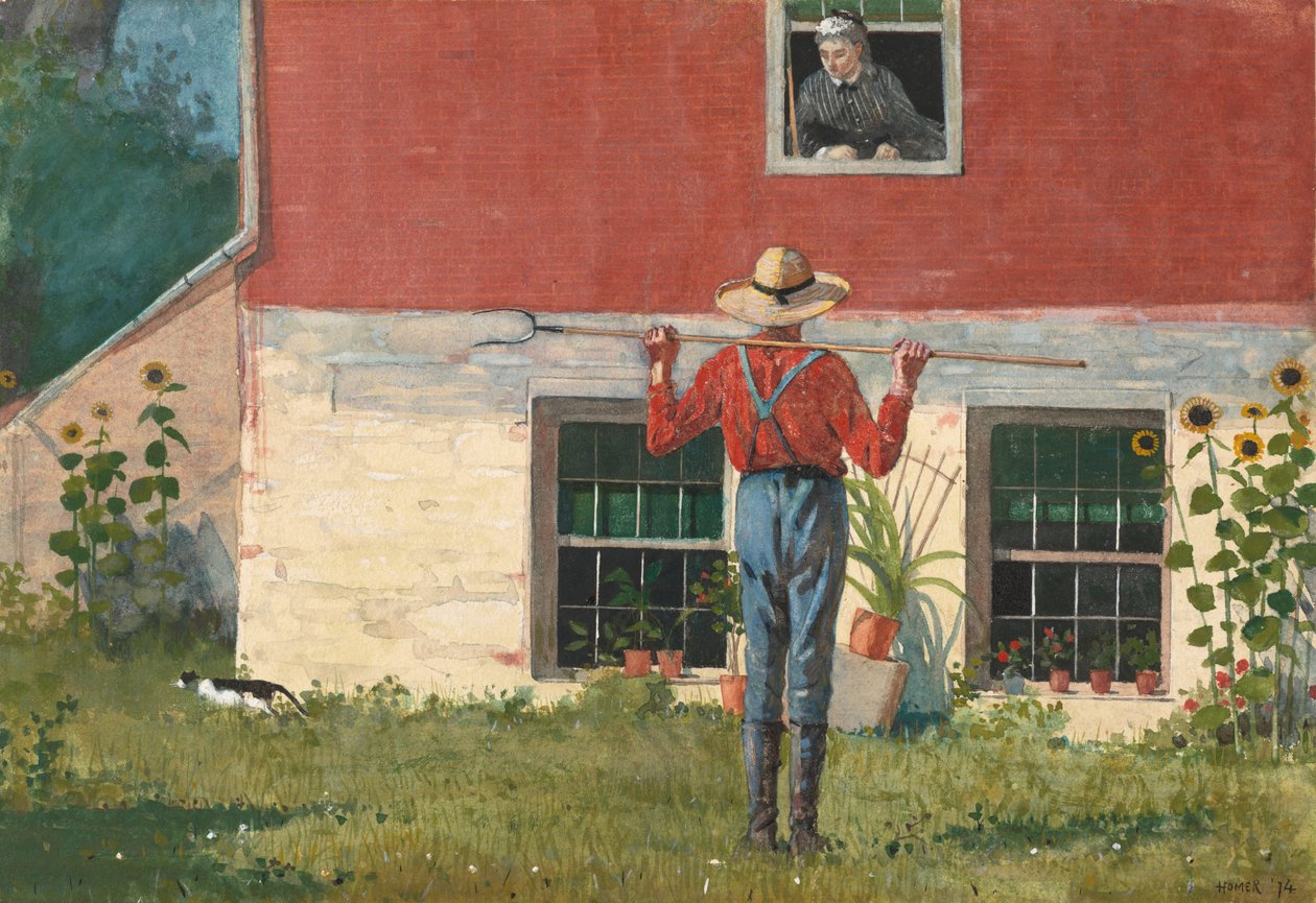 Nel giardino corteggiamento rustico da Winslow Homer
