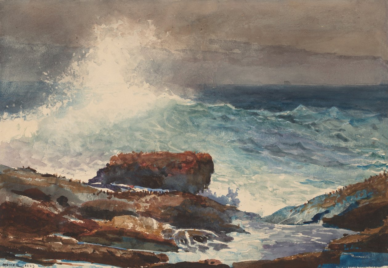 Marea in arrivo, Scarboro, Maine, 1883 da Winslow Homer