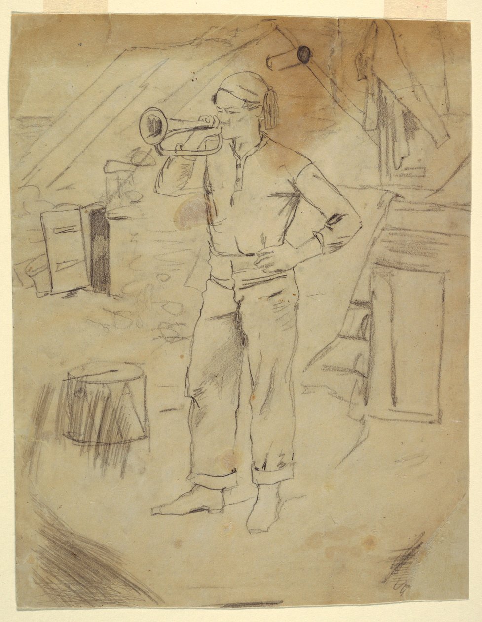 Uomo con berretto da zuavo da Winslow Homer