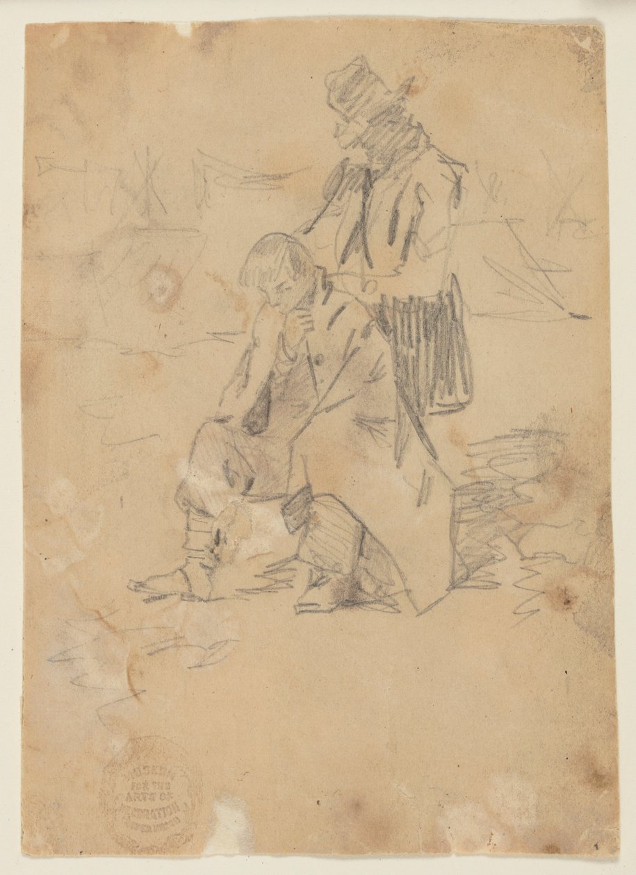 Soldato seduto su una scatola da Winslow Homer