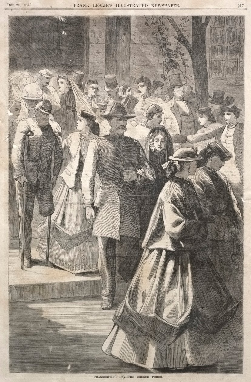 Giornata del Ringraziamento - Il portico della chiesa da Winslow Homer