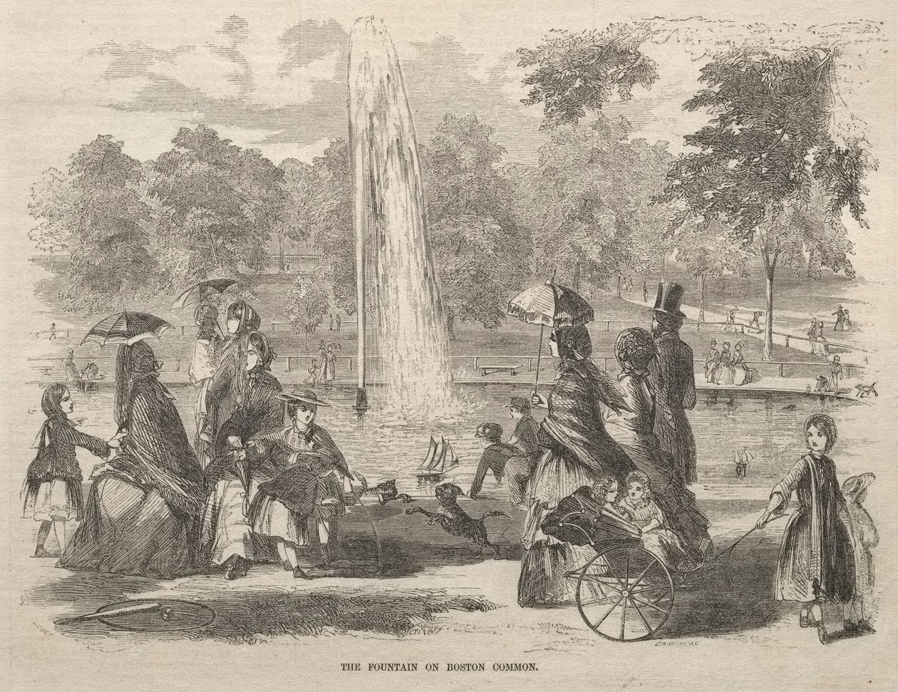 La fontana al Boston Common, 1857 da Winslow Homer