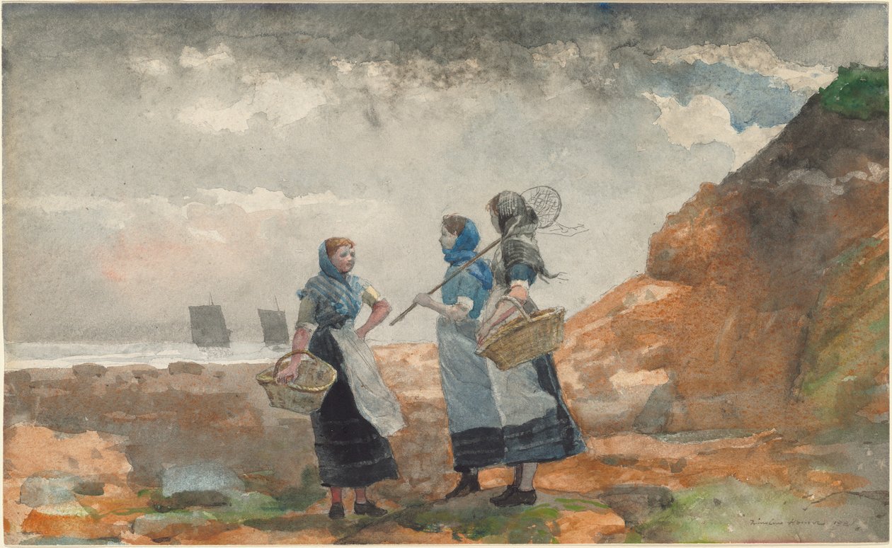 Tre pescatrici, Tynemouth da Winslow Homer