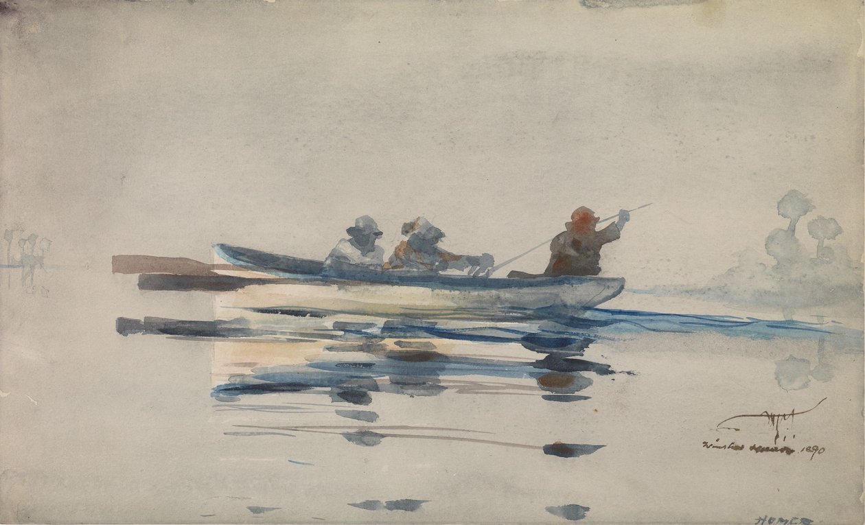 Tre uomini in barca da Winslow Homer