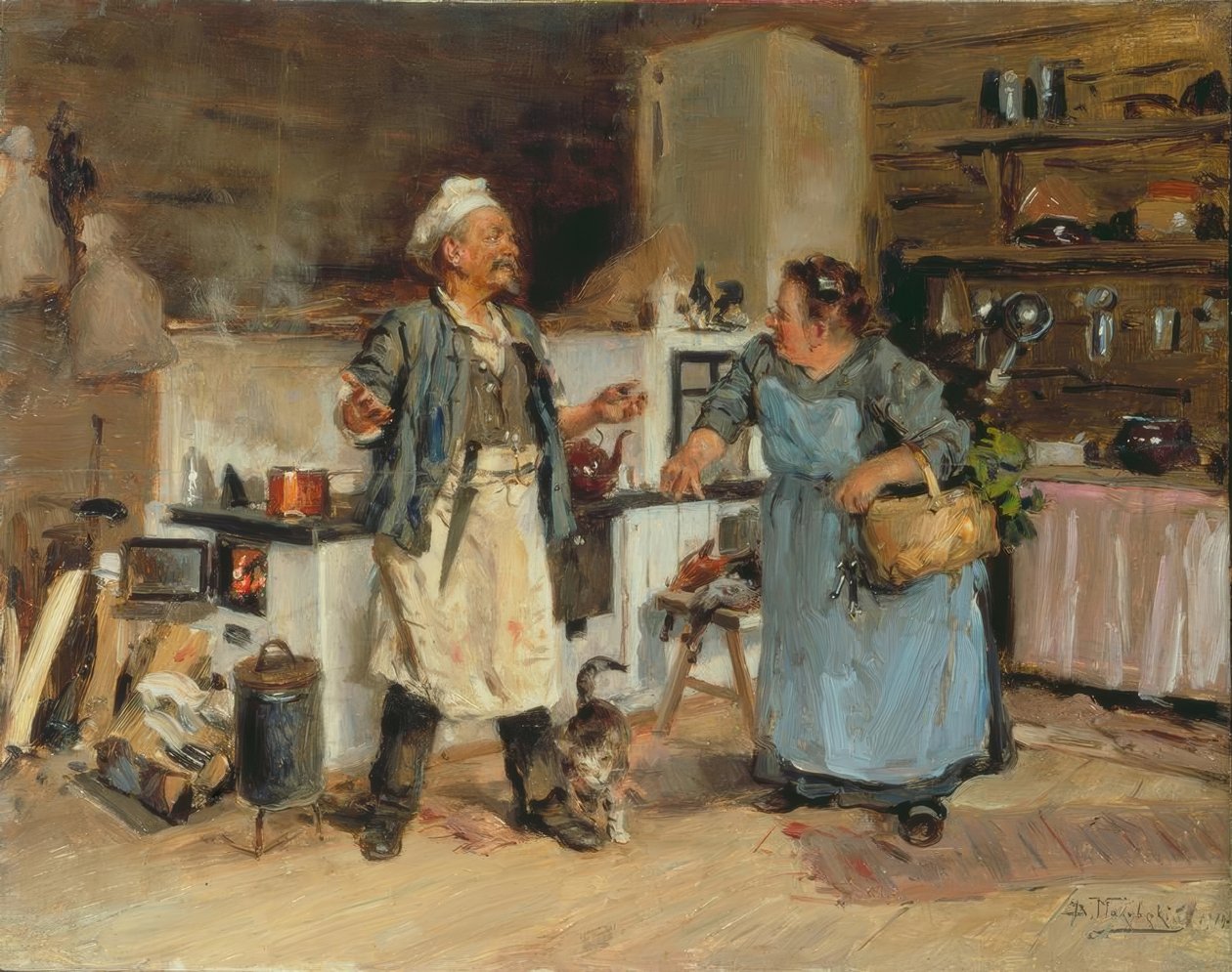 Discussione in cucina da Wladimir Jegorowitsch Makowski