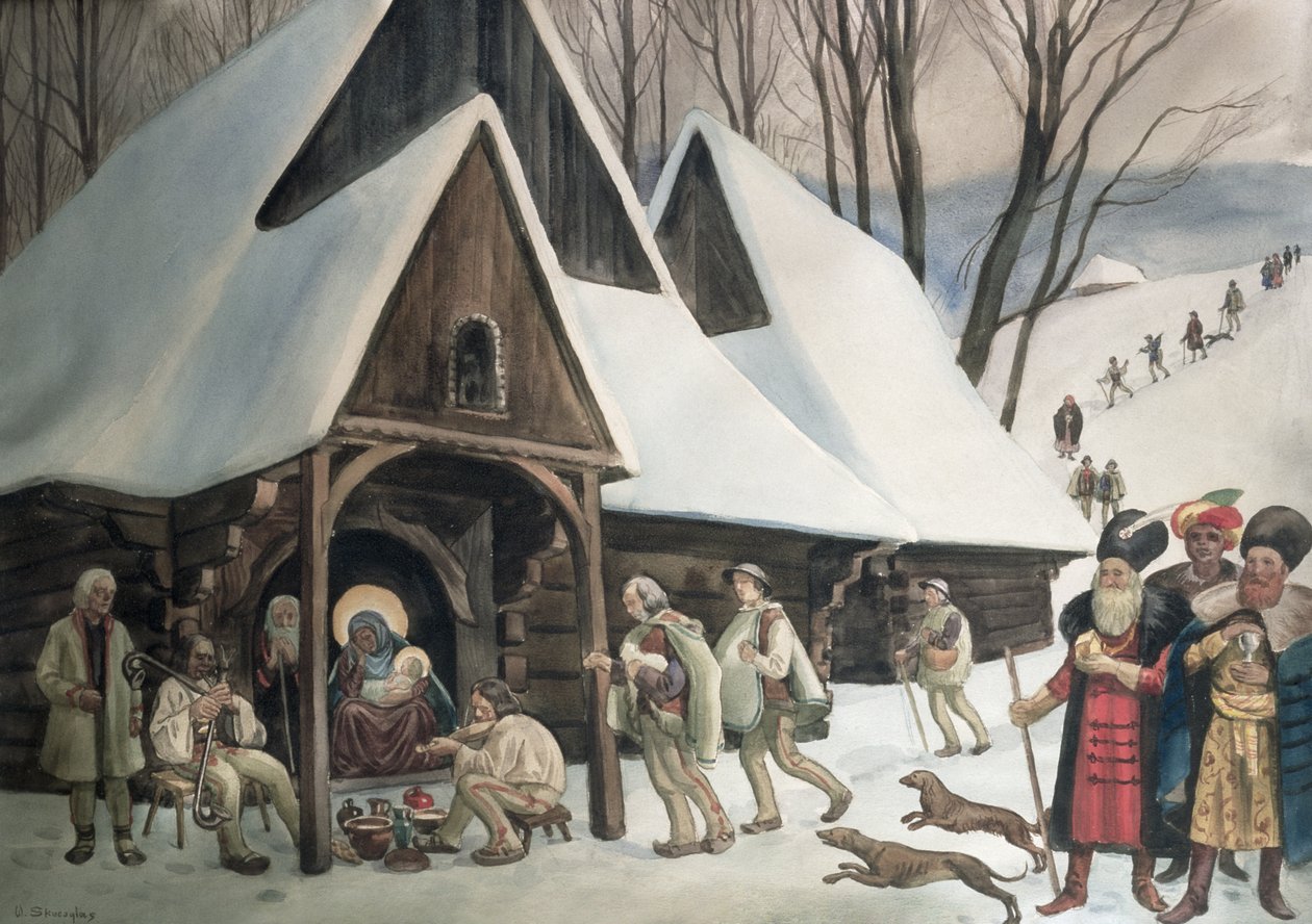 Presepe goralico, c.1910 da Wladyslaw Skoczylas