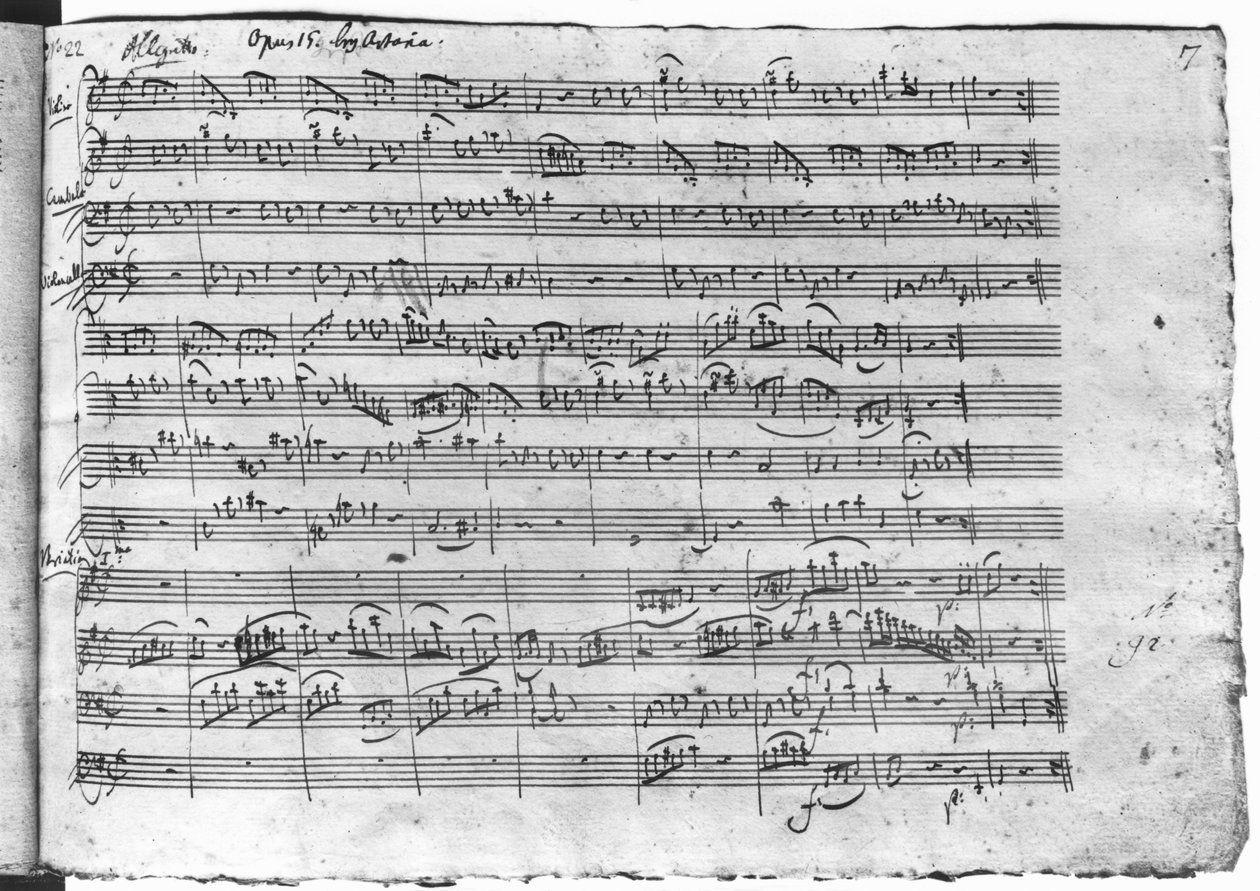 Trio in sol maggiore per violino, clavicembalo e violoncello (K 496) 1786 (13a pagina) da Wolfgang Amadeus Mozart