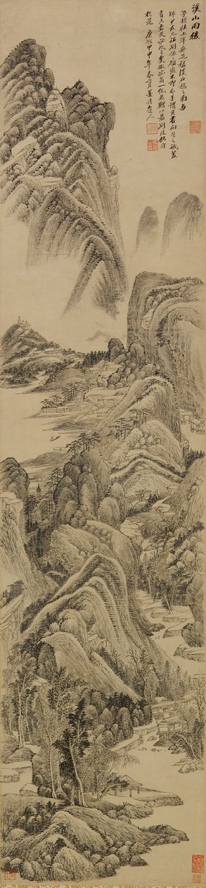 Fiumi e montagne dopo la pioggia, dinastia Qing, 1704 da Wu Li