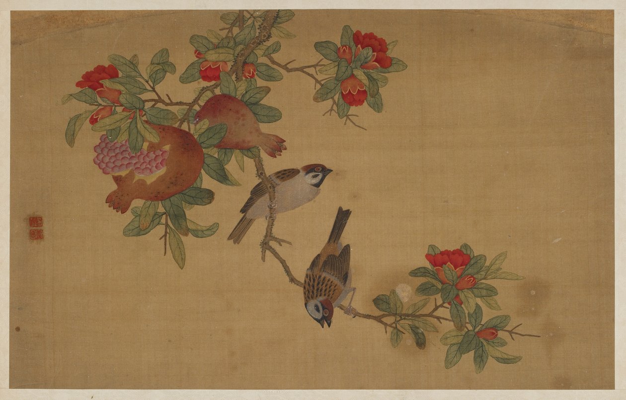 Uccelli, frutta e fiori, dinastia Qing, 1741 da Wu Zhang