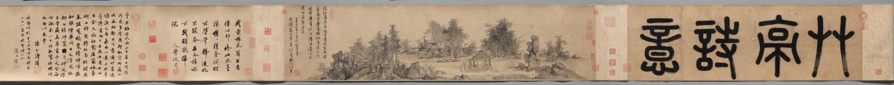 Sentimento poetico in un padiglione di paglia, 1347 da Wu Zhen