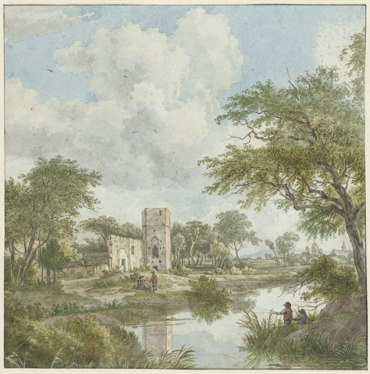 Paesaggio con rovine di un castello da Wybrand Hendriks