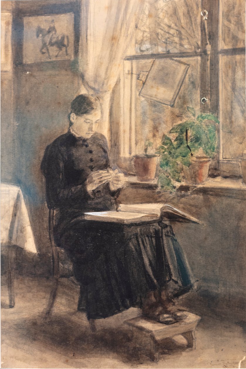 Donna merlettaia (La Dentellière) da Xavier Mellery