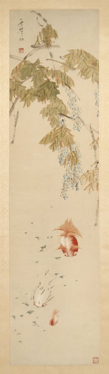 Glicine e pesci rossi 紫藤金魚圖 da Xugu