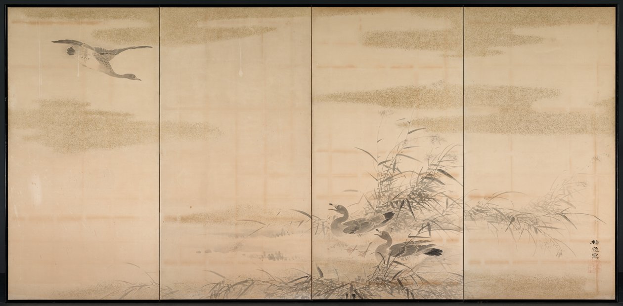 Oche, canne e acqua, 1800 da Yamamoto Baiitsu