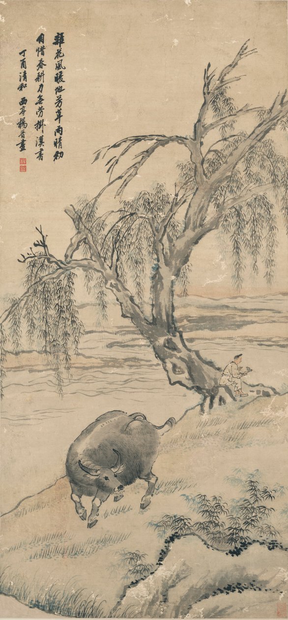 Bufalo sulla riva del salice da Yang Jin