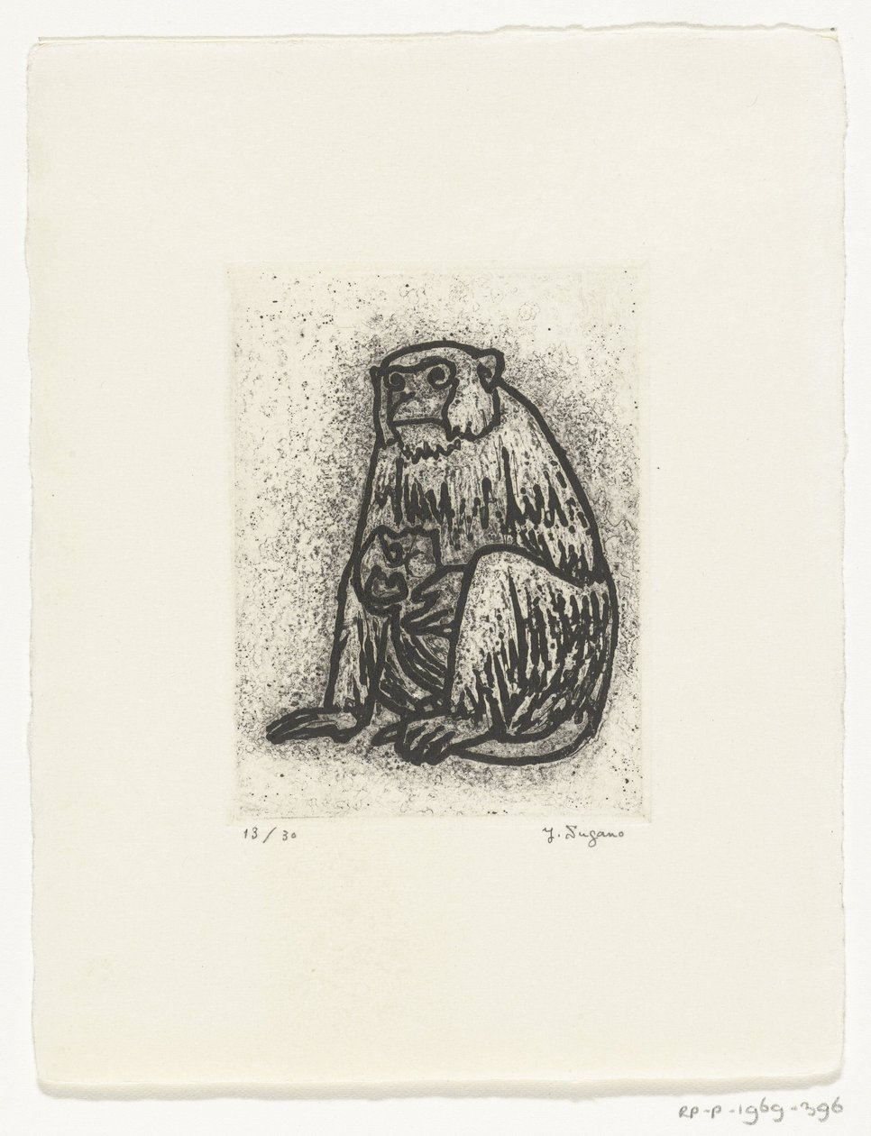 Scimmia con cucciolo da Yo Sugano (signed by artist)