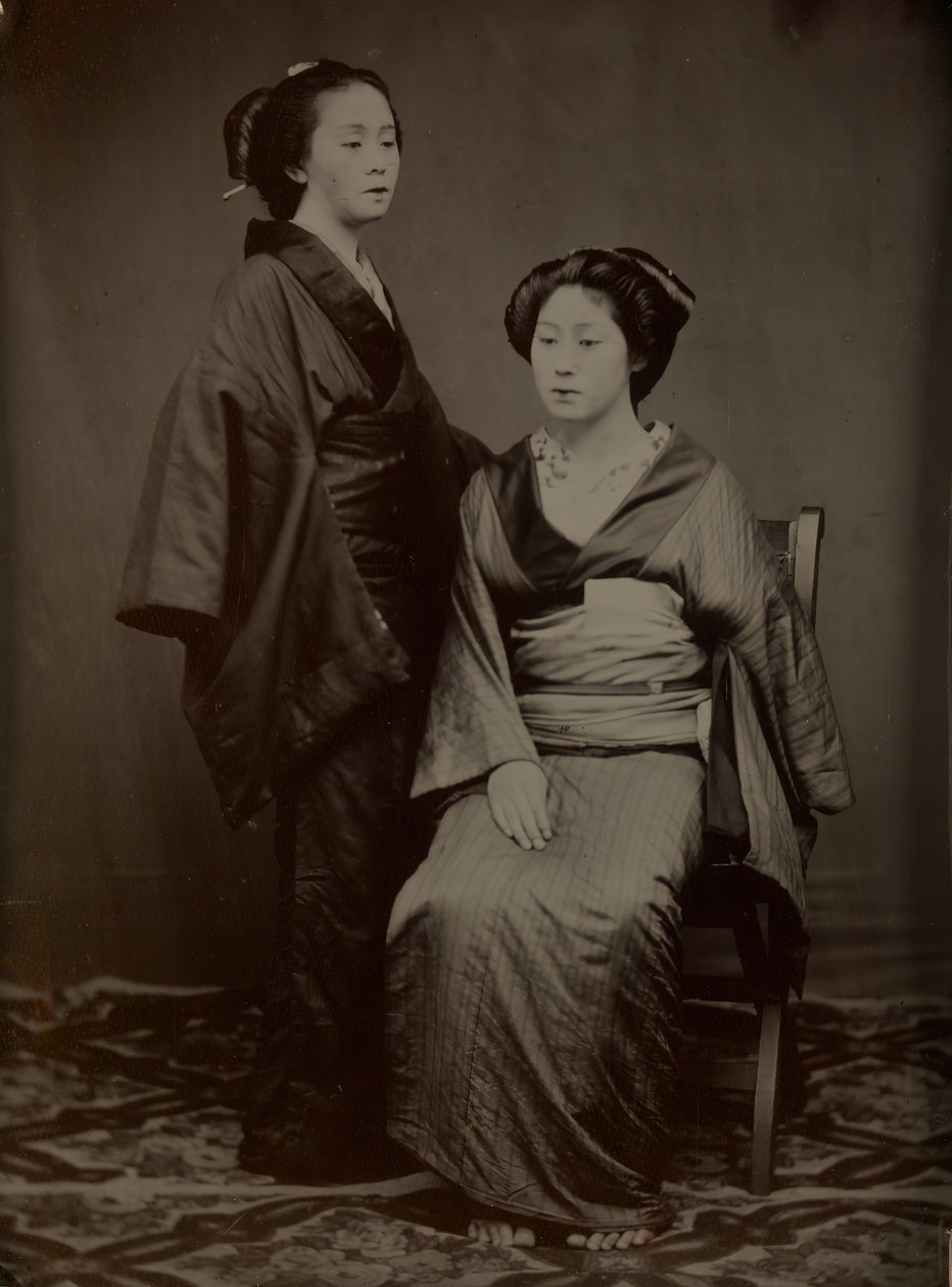 Geisha con assistente, 1860 da Yokoyama Matsusaburo