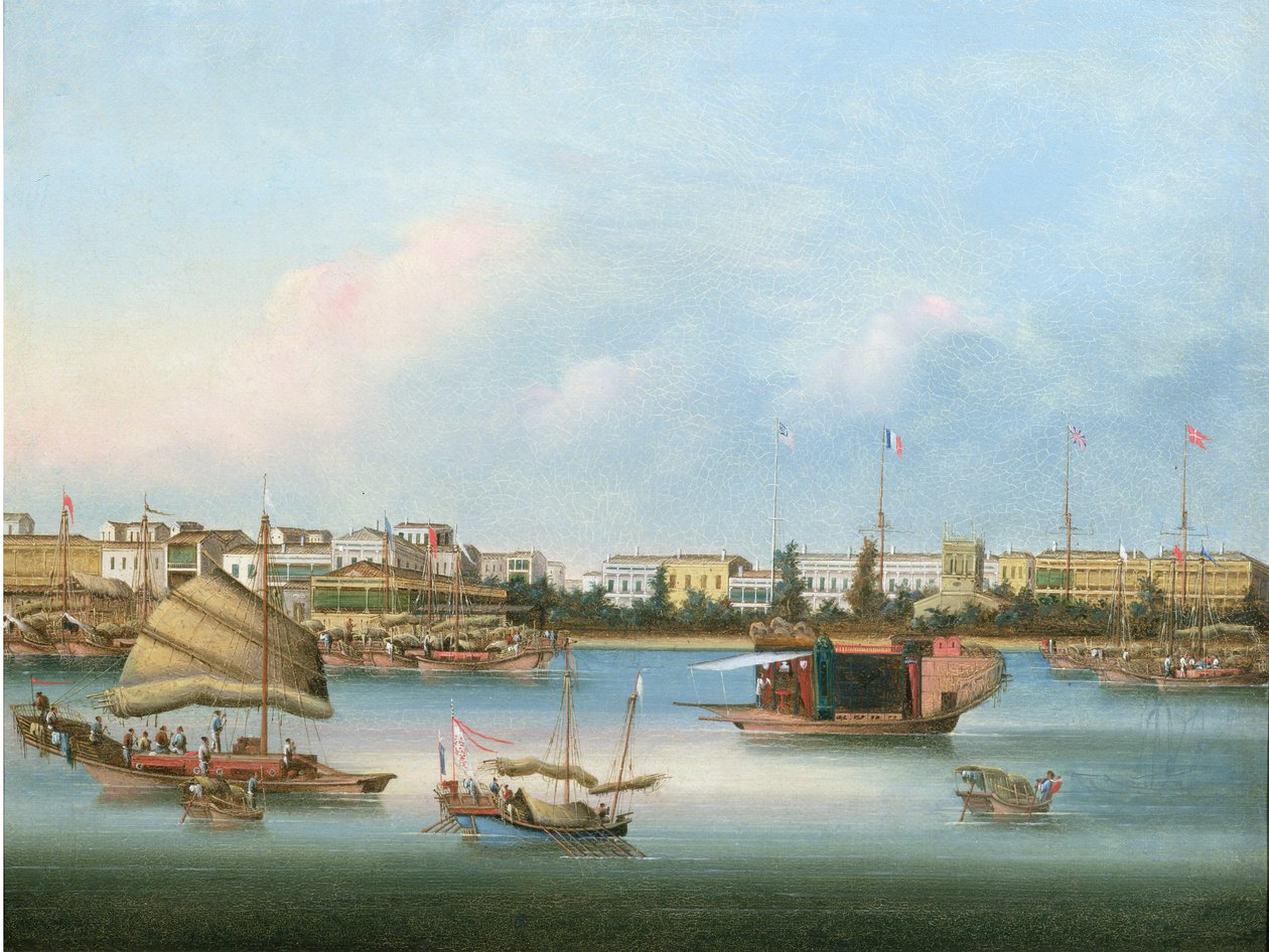 I Hongs a Canton, c.1855 da You Qua