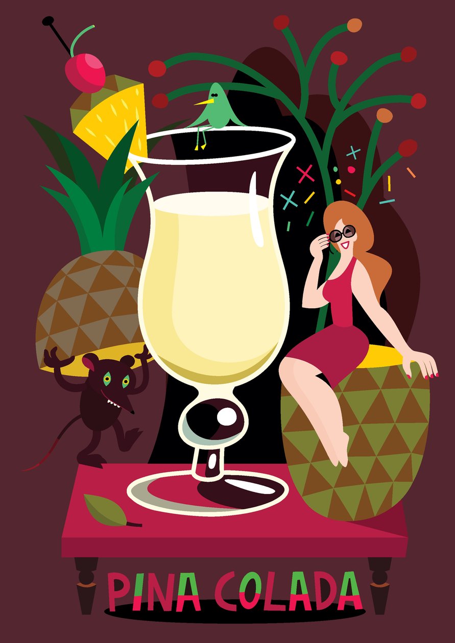 Pina Colada, 2017 (illustrazione vettoriale) da Yulia Drobova
