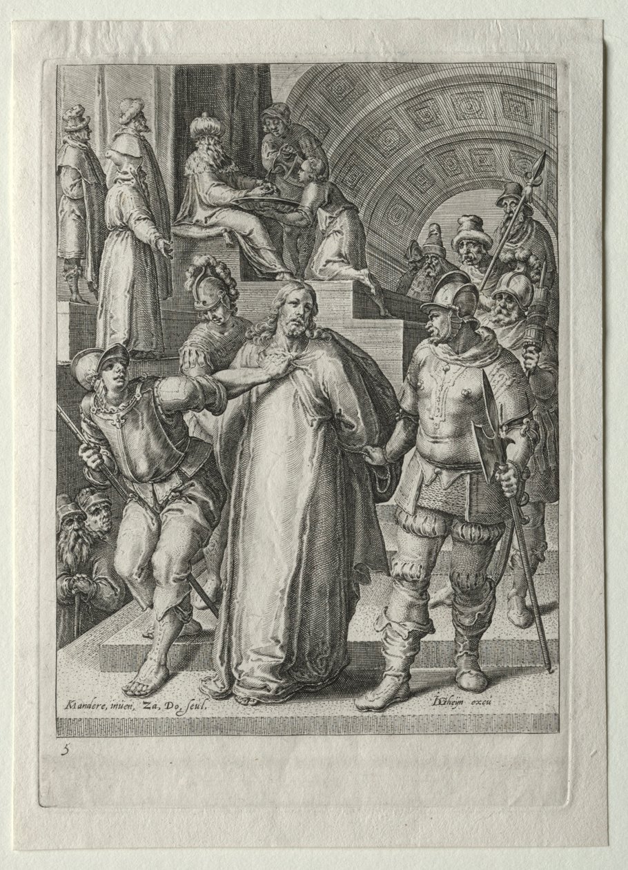 Set della Passione:  Cristo davanti a Pilato da Zacharias Dolendo