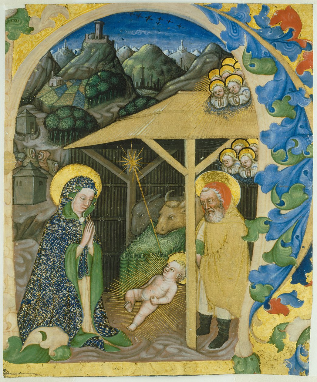 Natività in una Lettera Iniziale H da Zanino di Pietro