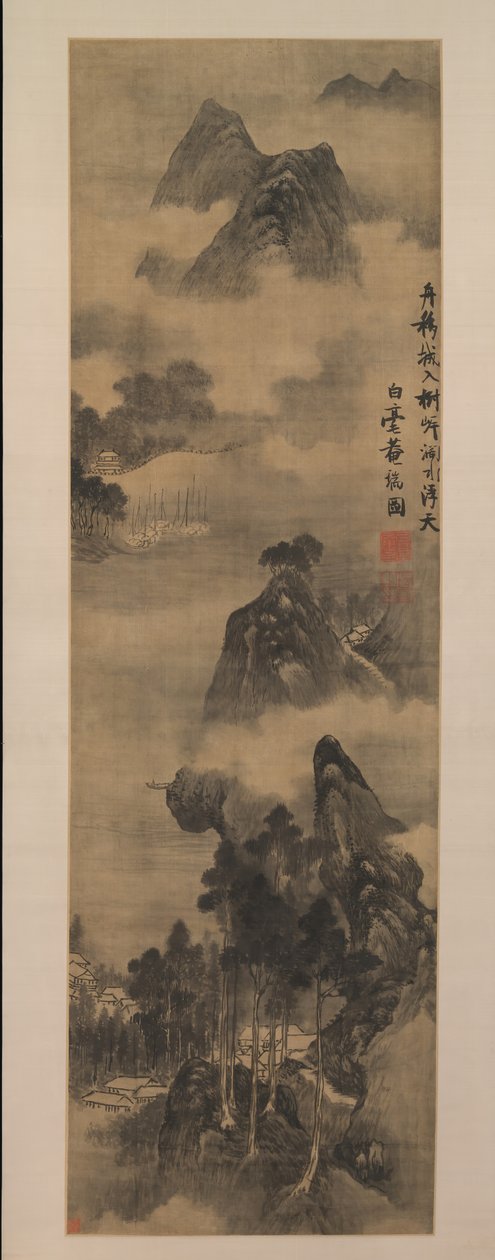 Montagne lungo le rive del fiume, inizio XVII secolo da Zhang Ruitu