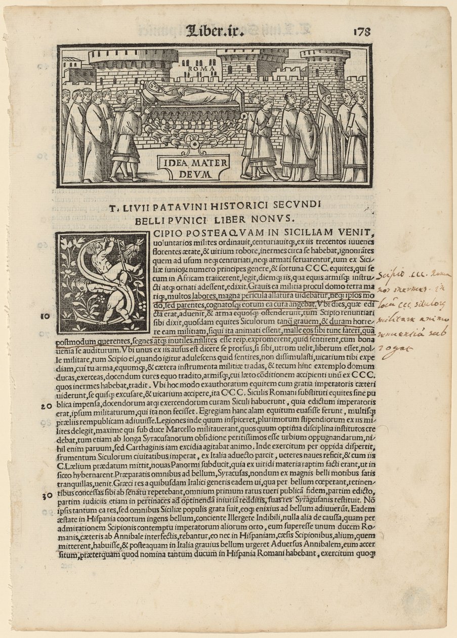 Pagina dal Livius Historiabum Libri, 1520 da Zoan Andrea