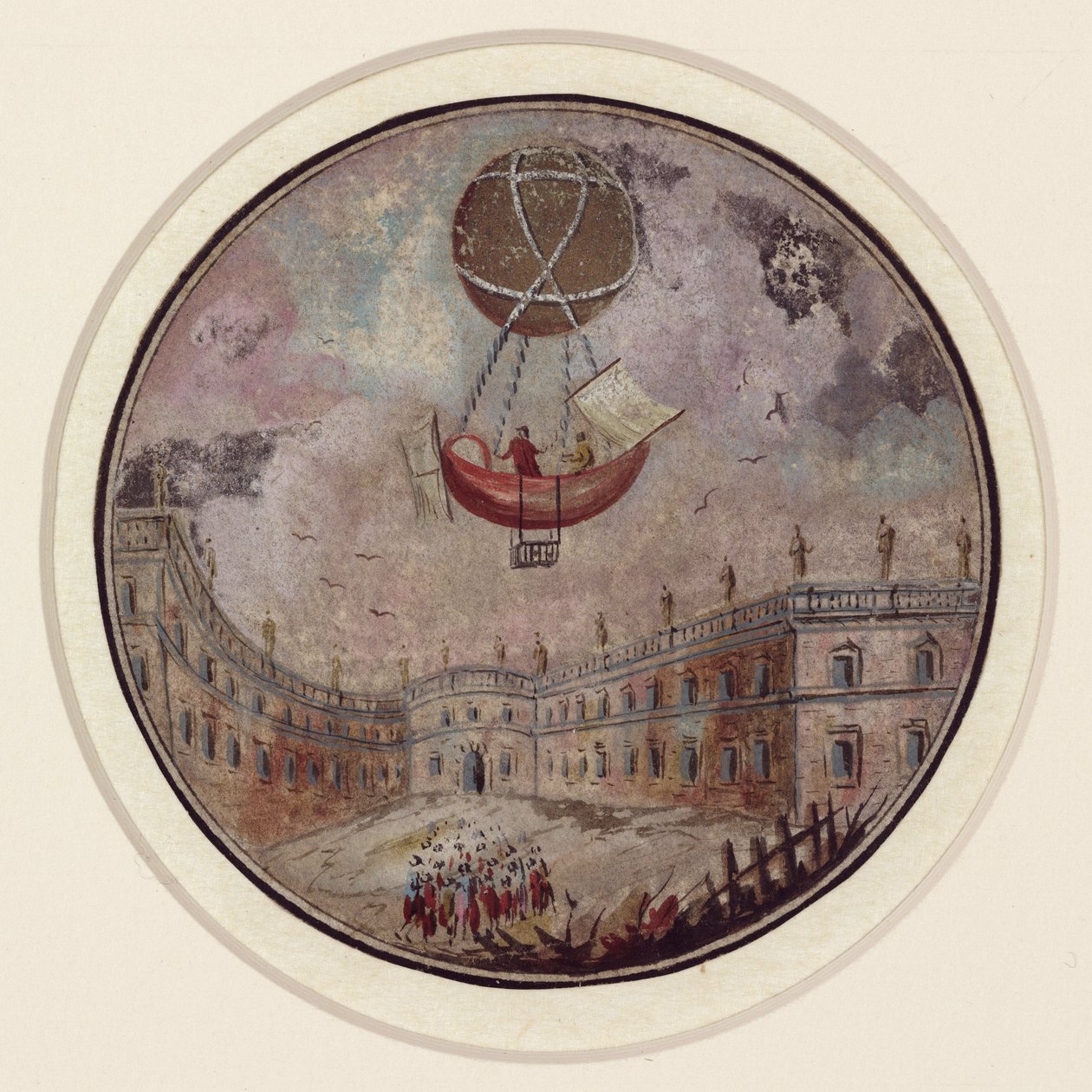 Un disastro precoce in mongolfiera, c 1785 da Frederick (attr. to) Barnard