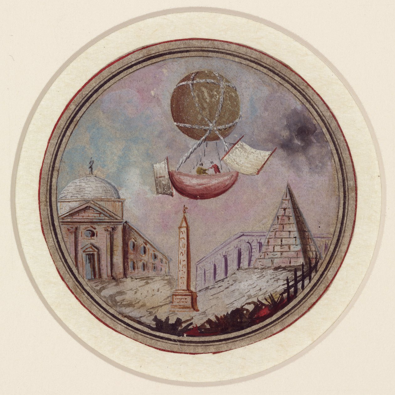 Un disastro precoce in mongolfiera, c 1785 da Frederick (attr. to) Barnard