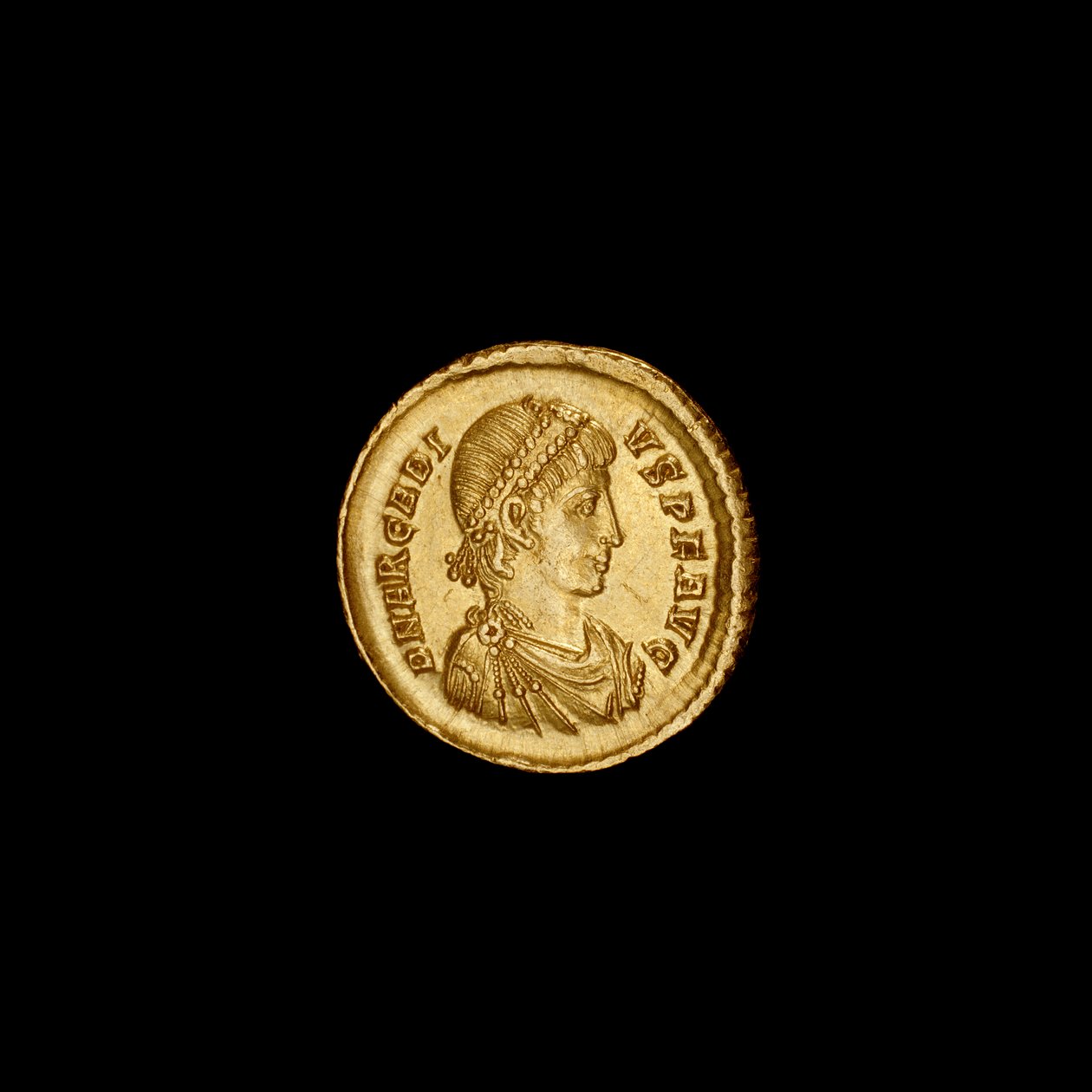 Moneta antica di Costantinopoli che raffigura Arcadio, 383-408 d.C. da Hippolyte Lalaise Devéria