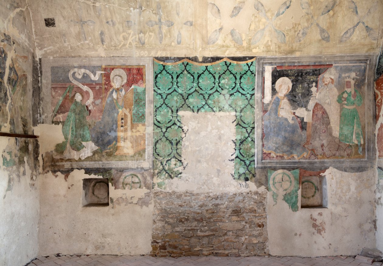 Chiesa fortificata di Biertan. Affreschi della torre cattolica da . .
