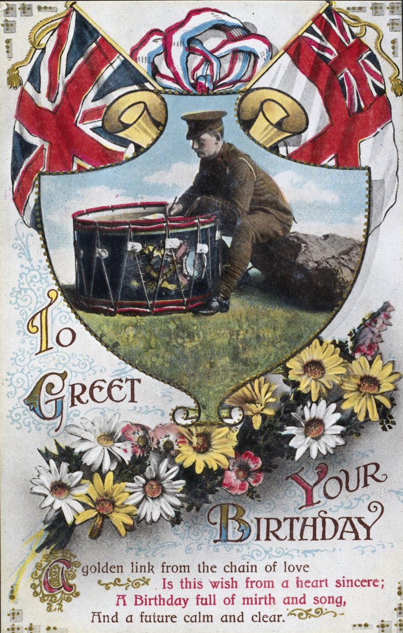 Cartolina di compleanno inviata dal fronte da Frederick (attr. to) Barnard