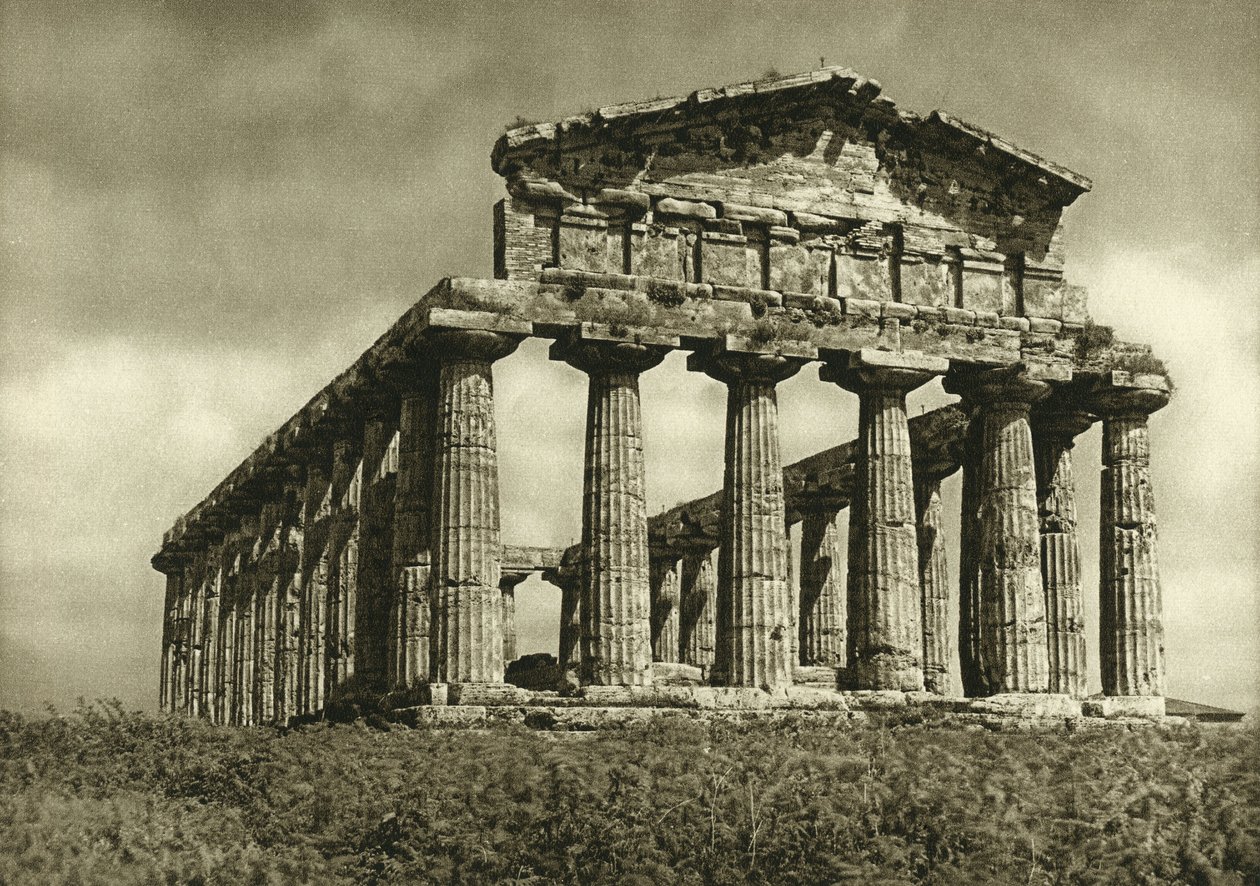 Tempio di Cerere a Paestum, costruito nel 500 a.C. da Ferdinand Georg Waldmuller