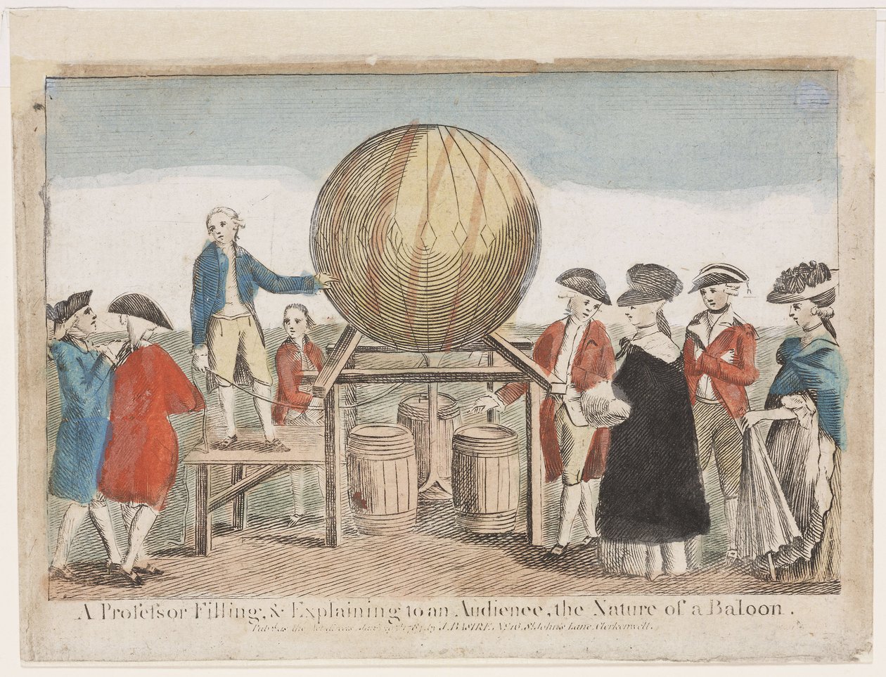 Dimostrazione di volo in mongolfiera, c 1784 da Frederick (attr. to) Barnard