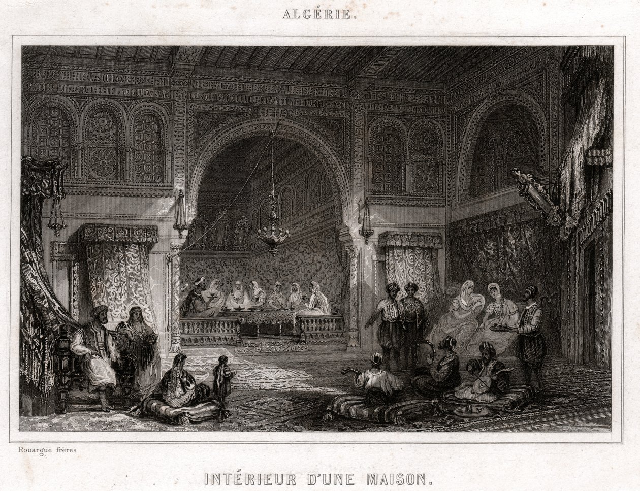 Interno in Algeria, circa 1840 (incisione) da . .