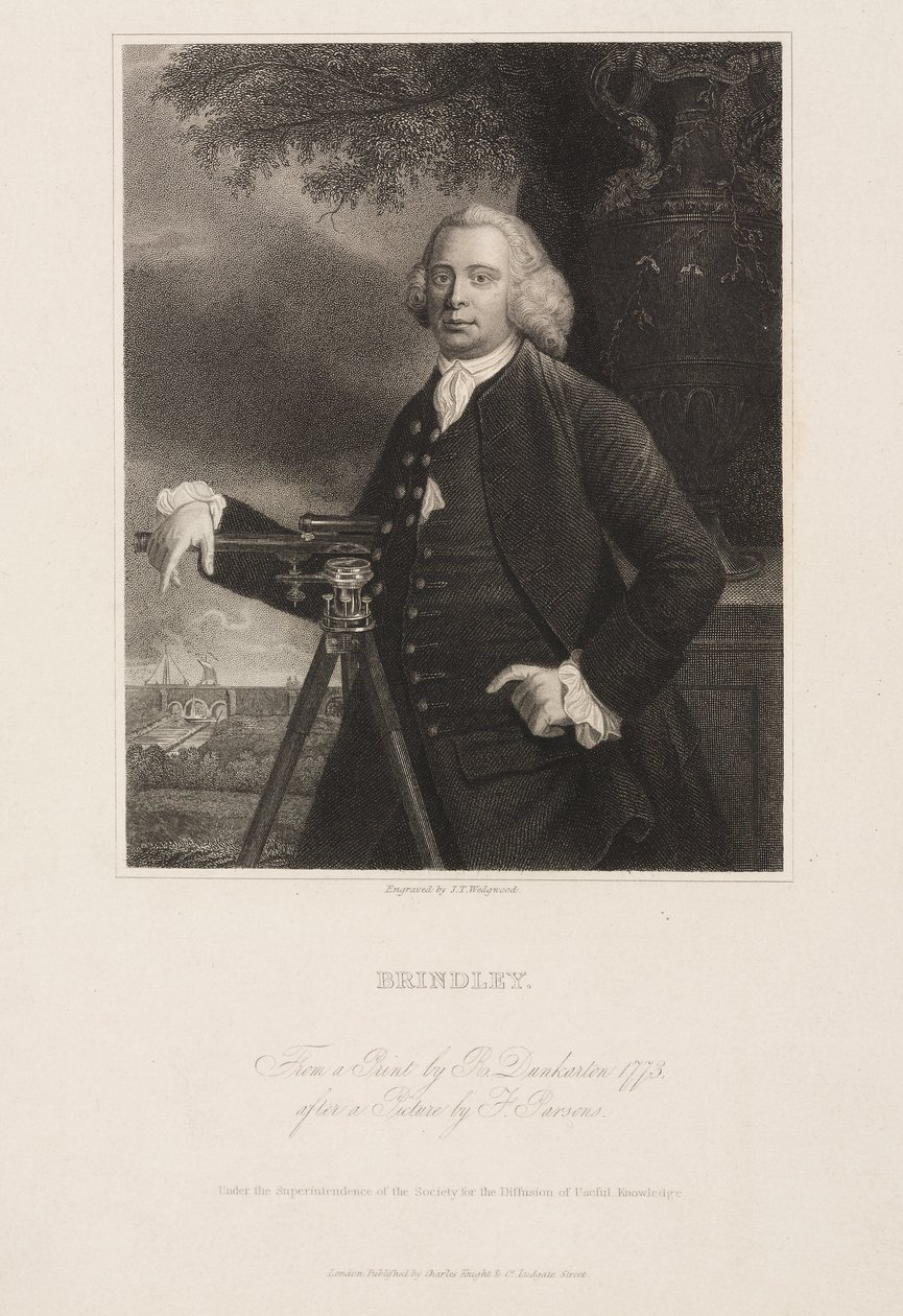 James Brindley, ingegnere civile britannico e costruttore di canali da Frederick (attr. to) Barnard
