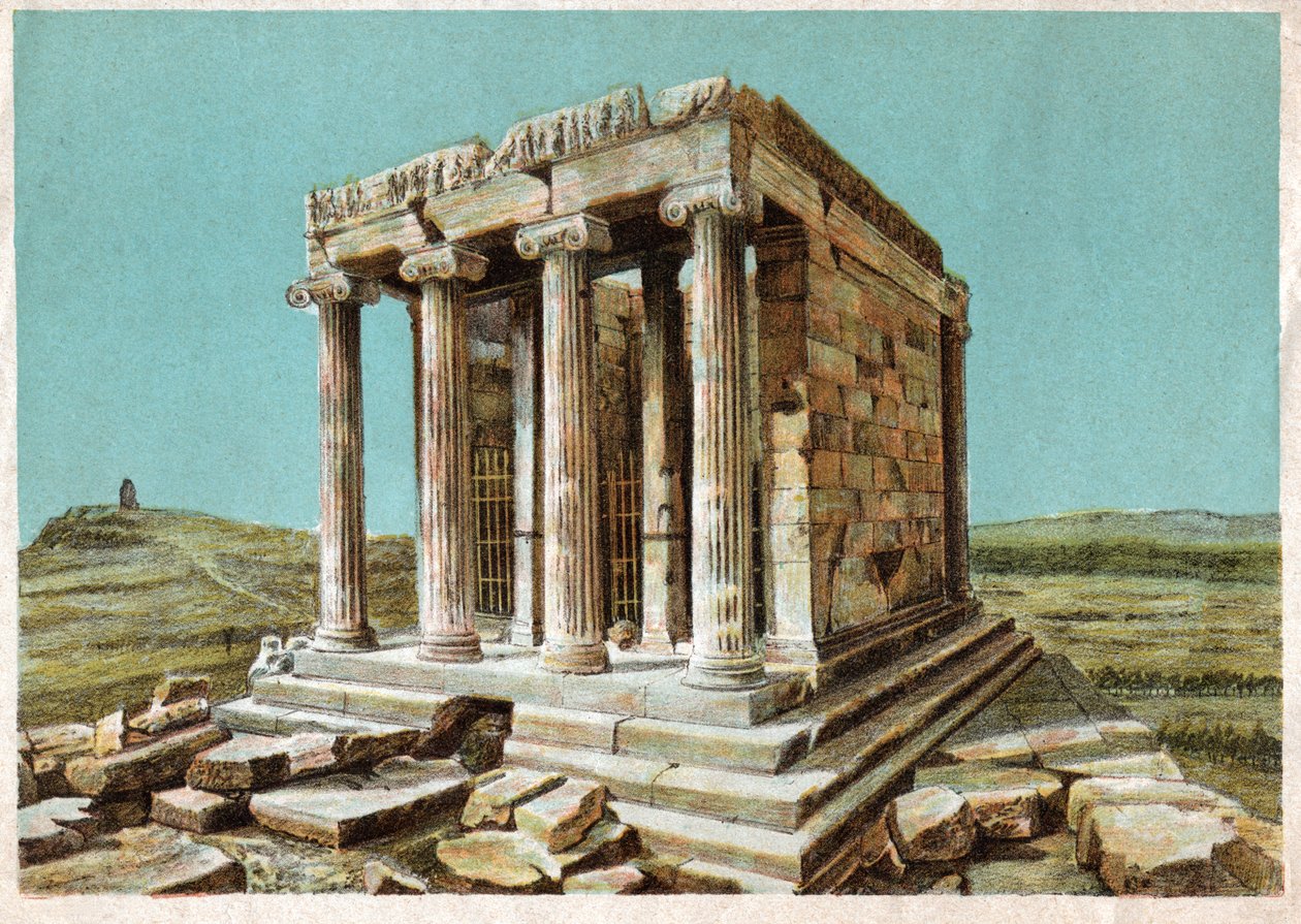 Tempio di Atena Nike. circa 1910 (incisione) da . .