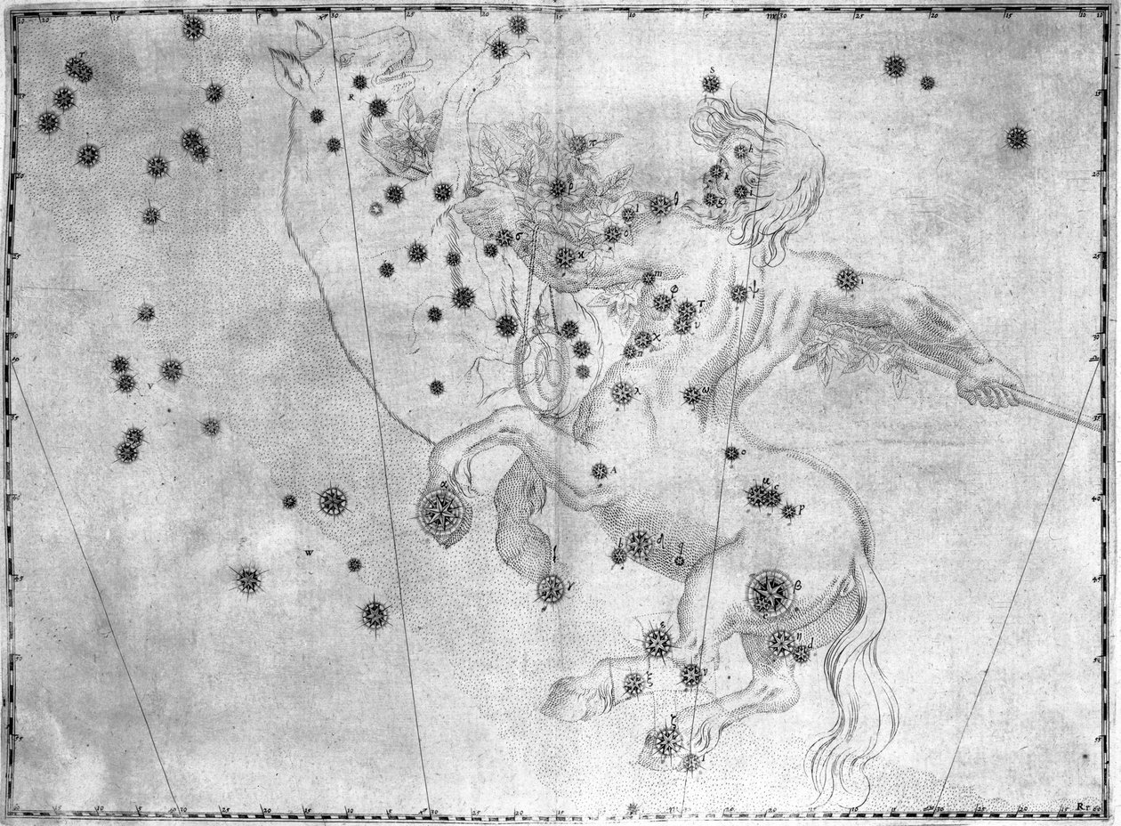 La costellazione del Centauro, con Alpha Centauri da Frederick (attr. to) Barnard