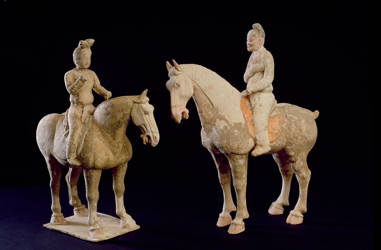 Due cavalieri, cinesi, dinastia Tang (618-906) da Hippolyte Lalaise Devéria