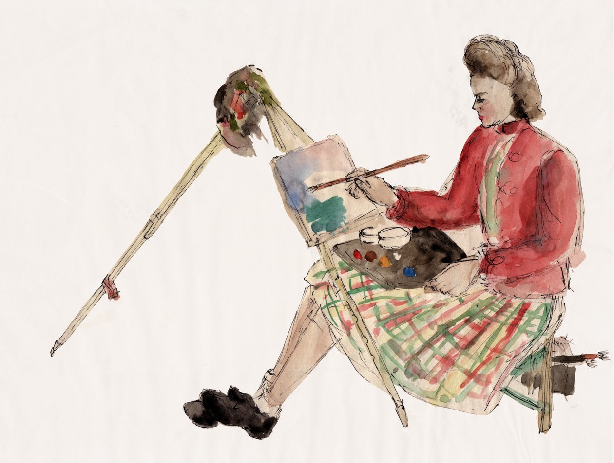 Donna che dipinge, ca 1930 da . .
