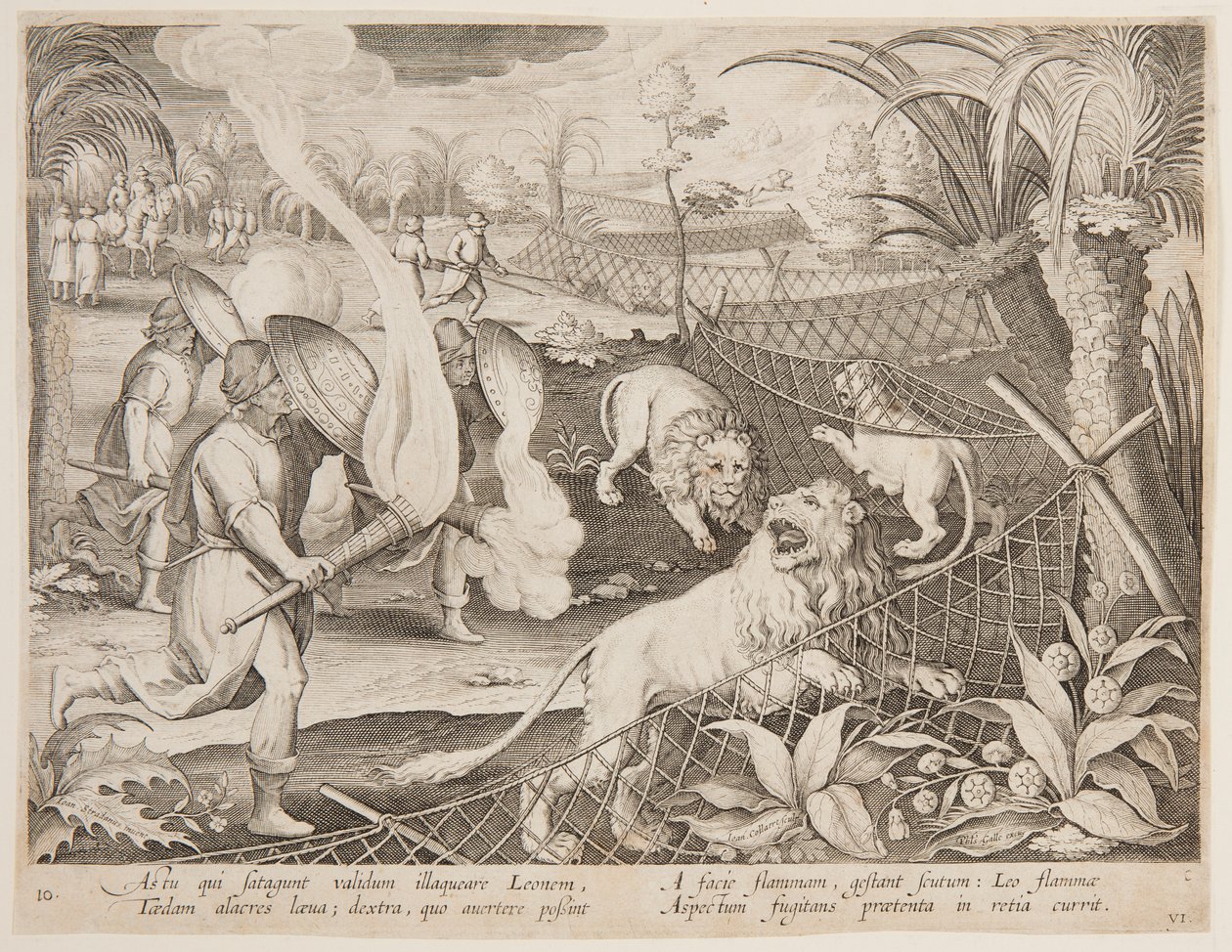 Trappola per leoni da after Jan van der Straet, called Stradanus