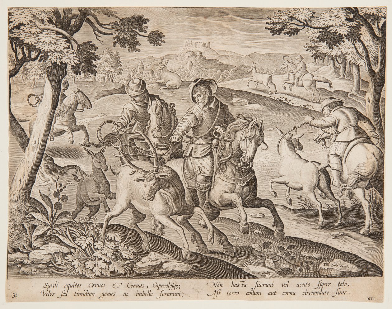 Cattura dei cervi da after Jan van der Straet, called Stradanus
